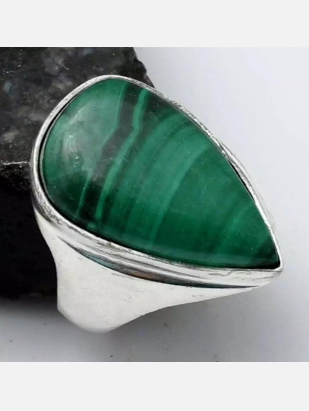 Malachite Gemstone Jewelry 925 Sterling Silver Handmade Ring
